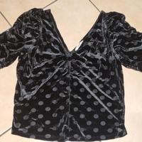 MAGLIA DONNA NERA A POIS IN POLIESTERE
MISURA L