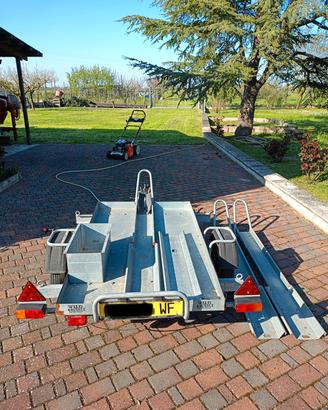 Carrello porta moto Cresci 3 posti autofrenante