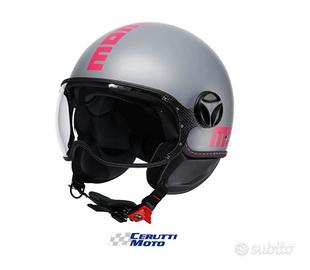 CASCO MOMO FGTR CLASSIC E2206 GRIGIO OPACO / FUCSI