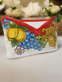 porta posta da appoggio in ceramica vietrese