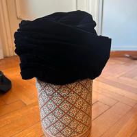 Cappello vintage anni 50 velluto nero violastro st