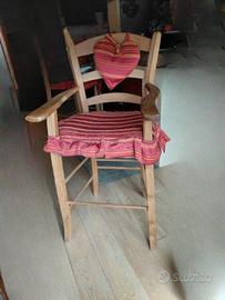 Sgabello Alto con Braccioli in Legno