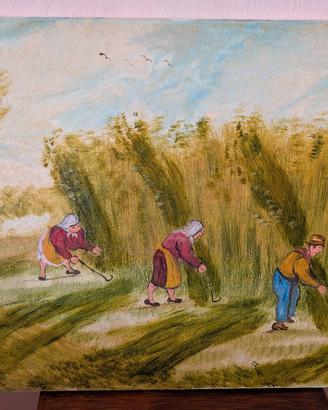 Quadro Nino Zagni - La raccolta della canapa 