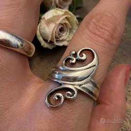 Anello argento 925 a volute liberty