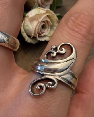 Anello argento 925 a volute liberty