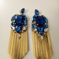 Orecchini artigianali blu/oro