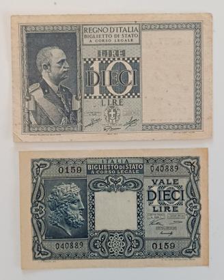 20# Banconote 10 Lire.