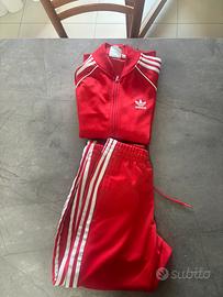 Tuta adidas originals trefoil rossa 3 strisce tg