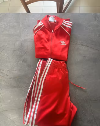 Tuta adidas originals trefoil rossa 3 strisce tg