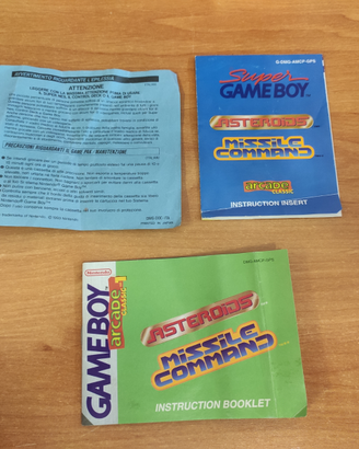 Manuale Asteroids Missile e Command - GameBoy