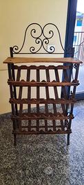 Porta bottiglie VINTAGE in ferro e legno