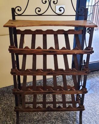 Porta bottiglie VINTAGE in ferro e legno