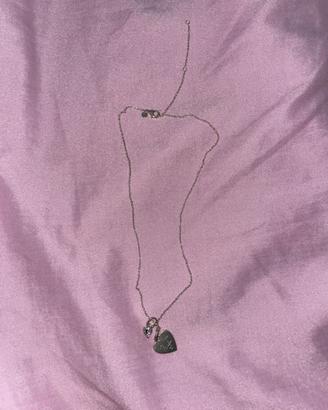 Collana Pandora con Cuore di Cristallo / Inciso