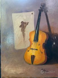 Olio su tela “ il violino”1978