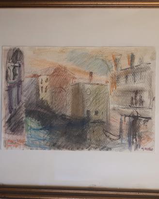 Quadro di G.MORO, Venezia disegno su carta
