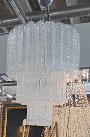 Lampadario Venini vintage  in vetro di  murano