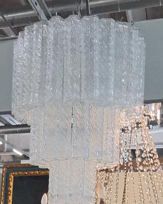 Lampadario Venini vintage  in vetro di  murano