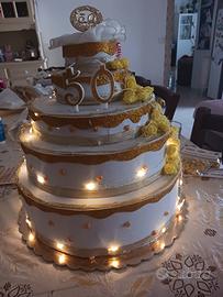 specchio e torta scenografica