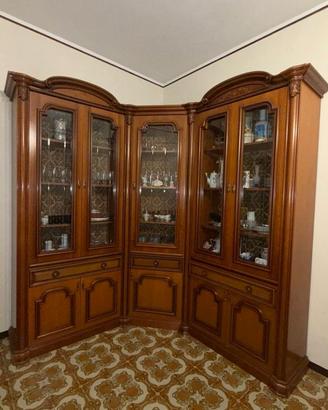Mobile soggiorno angolare classico con in legno