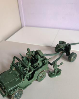Set Atlantic jeep comando + pezzo artiglieria 1:32