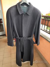 caldo cappotto blu con spacco dietro da uomo