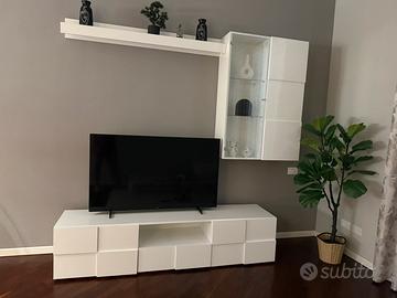 Soggiorno bianco lucido moderno