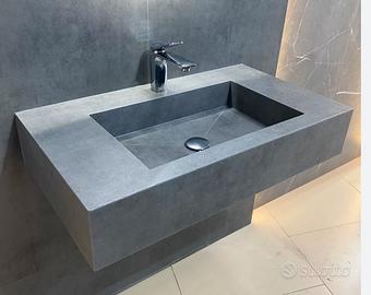 Lavabo realizzato con gres porcellanato su misura 