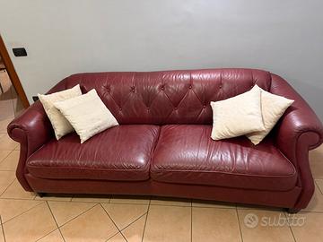 Divano in pelle Divani&Divani by Natuzzi Bordeaux