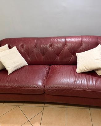 Divano in pelle Divani&Divani by Natuzzi Bordeaux