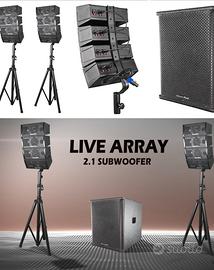 impianto audio  attivo per feste karaoke