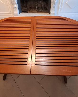 Tavolo ovale da giardino in legno + 4 sedie 