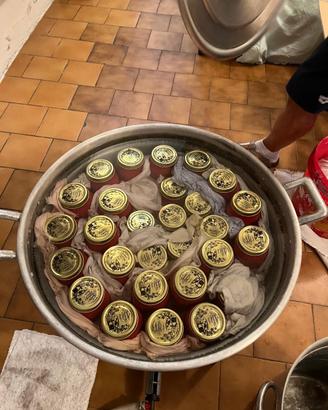 Caldaia Pentola Coperchio Fornello Barattoli Salsa