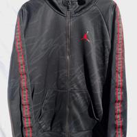 Felpa Jordan originale, con zip, nera e rossa