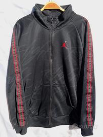 Felpa Jordan originale, con zip, nera e rossa