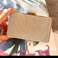 Pochette con strass da cerimonia o sera