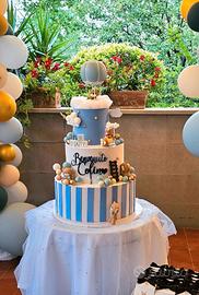 Torta scenografica tema orsetti e mongolfiera