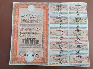 Obbligazione Isveimer-Certificato azionario antico