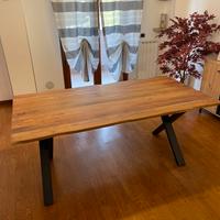 Tavolo allungabile legno e metallo 180/280x90