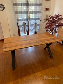 Tavolo allungabile legno e metallo 180/280x90