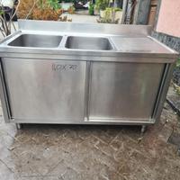 Lavello doppia vasca professionale in acciaio