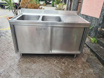 Lavello doppia vasca professionale in acciaio