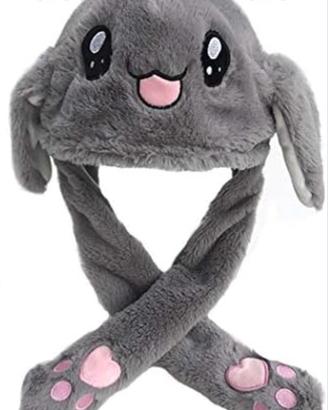 cappello coniglio peluche orecchie movimento 