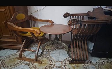 Sedie in legno piu tavolino