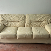 Divano a tre posti, beige, sfoderabile