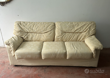 Divano a tre posti, beige, sfoderabile