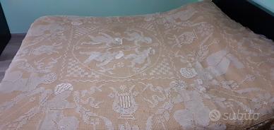 Copriletto filet modano anni '30 ecru