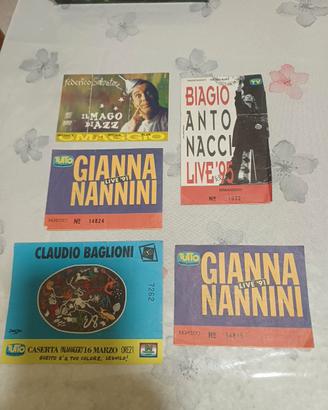 Lotto cartaceo biglietti Nannini, Baglioni, Anton.