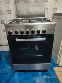 cucina GLEM inox 4 fuochi  con forno ventilato 