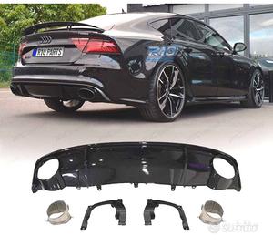 DIFFUSORE AUDI A7 16-18 LOOK RS7 TERMINALI DI SCAR