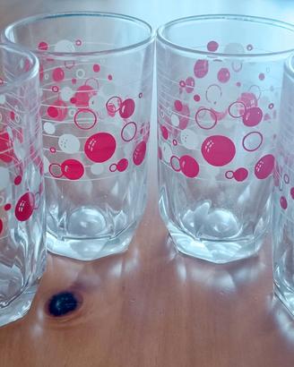 Set di Quattro Bicchieri Vintage con Design